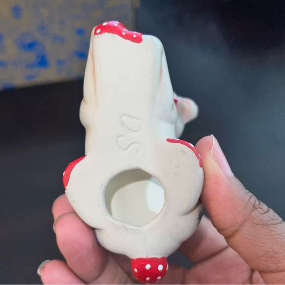 6 Vintage Ceramic Kimple Mold Hand Painted Quilted Bear/ Reindeer Figurines - Picture 10 of 13